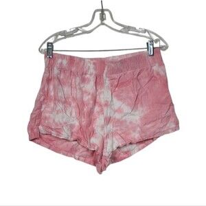 PacSun White Pink Printed Tie Dye Stretch Shorts L